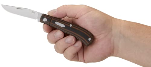 CRKT Venandi EDC Folding Pocket Knife: Lightweight Everyday Carry Knife, Slip Joint Lock, G10 Handle with SS Inlay 7100,Brown