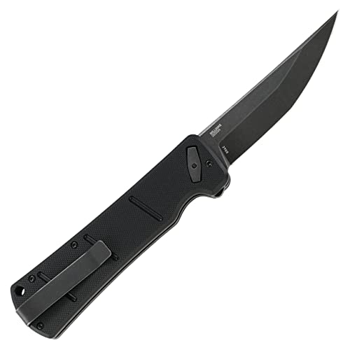 CRKT Inazuma No Ken Folding Pocket Knife: Assisted Opening Tactical Folder, Deadbolt Locking Mechanism, D2 Black Blade, Reversible Pocket Clip 2908