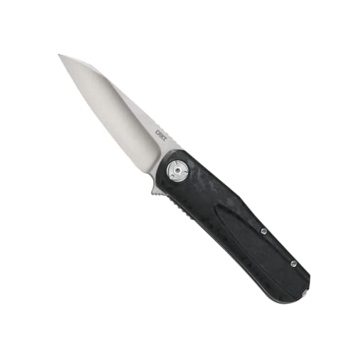 CRKT Mah-Hawk EDC Folding Pocket Knife: Assisted Opening Everyday Carry, Liner Lock, Glass Reinforced Nylon Handle with Reversible Pocket Clip 6535,Black