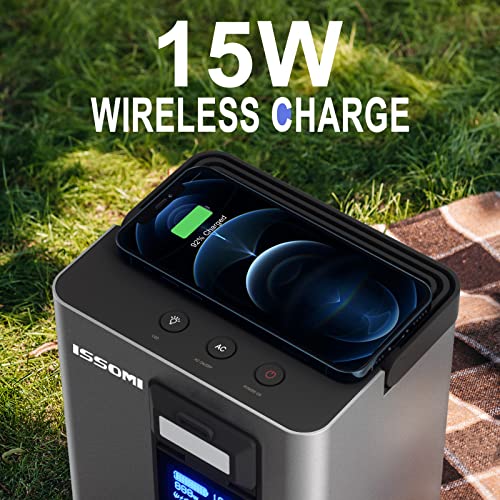 Portable Power Station - 80000mAh Large Capacity, Noiseless,110V/220V/300W AC Port, Water/Dust/Shock Proof Wireless Charging Solar Generator (Solar Panel Not Included), Camping C.P.A.P Emergency