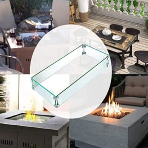 NNNJunhua Indoor and Outdoor Table Fire Pit Glass Wind Guard Accessories 5/16 Inch Glass Clamp Flame Guard Glass Cube Corner Connector Clip Fire-Proof Aluminum Alloy Brackets Clamp Kit Sets