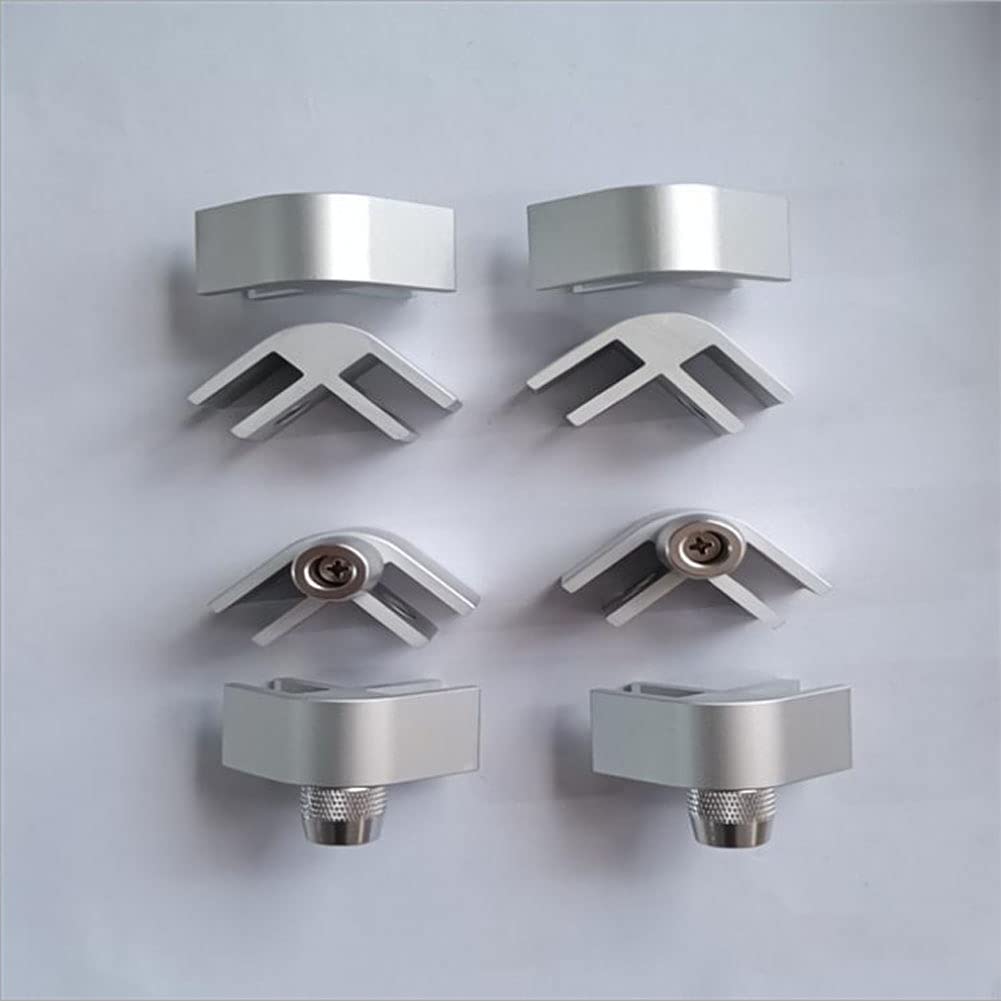 NNNJunhua Indoor and Outdoor Table Fire Pit Glass Wind Guard Accessories 5/16 Inch Glass Clamp Flame Guard Glass Cube Corner Connector Clip Fire-Proof Aluminum Alloy Brackets Clamp Kit Sets