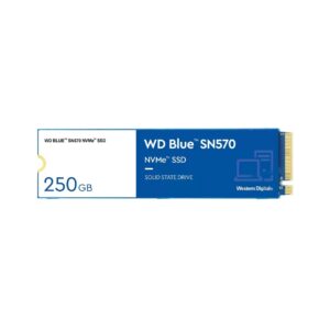 western digital 250gb wd blue sn570 nvme internal solid state drive ssd - gen3 x4 pcie 8gb/s, m.2 2280, up to 3,300 mb/s - wds250g3b0c