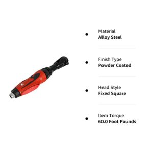 Jack Boss 3/8" Air Ratchet Wrench Square Drive Professional Pneumatic Ratchet Wrench Tool,60 Ft-lbs Max Torque,160 RPM