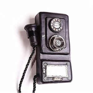 cgf- decorative telephones wall hanging phone model decorate, old fashioned corded telephone landline phone wired telephone for home office hotel, black