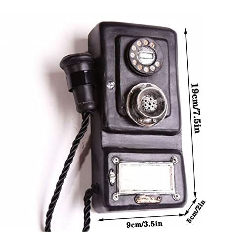 CGF- Decorative Telephones Wall Hanging Phone Model Decorate, Old Fashioned Corded Telephone Landline Phone Wired Telephone for Home Office Hotel, Black