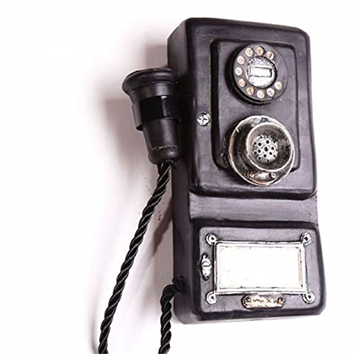 CGF- Decorative Telephones Wall Hanging Phone Model Decorate, Old Fashioned Corded Telephone Landline Phone Wired Telephone for Home Office Hotel, Black
