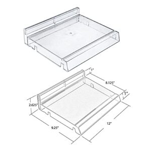 Azar Displays 225830-6COMP-CLR 6 Compartment Divider Bin Cosmetic Tray with Pushers - 6 Slots per Tray, 2-Pack, Clear