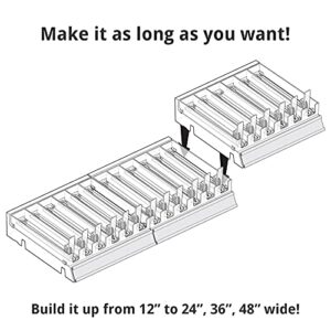 Azar Displays 225830-6COMP-CLR 6 Compartment Divider Bin Cosmetic Tray with Pushers - 6 Slots per Tray, 2-Pack, Clear