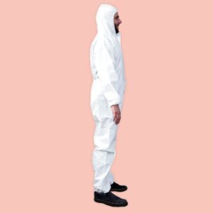 Ever Ready First Aid Disposable Microporous Coated Coverall Suit with Elastic Wrists, Elastic Ankles, Elastic Waist And Hood Unisex Garment Excellent Air Permeability And Water Repellency - Medium