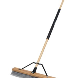 Harper 20201043 24 in. Indoor Smooth-Surface Push Broom with Flagged Bristles, Sand, Saw Dust, Wood Shavings and Pet Hair