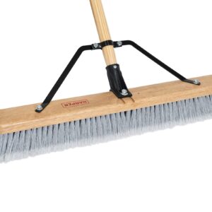 Harper 20201043 24 in. Indoor Smooth-Surface Push Broom with Flagged Bristles, Sand, Saw Dust, Wood Shavings and Pet Hair