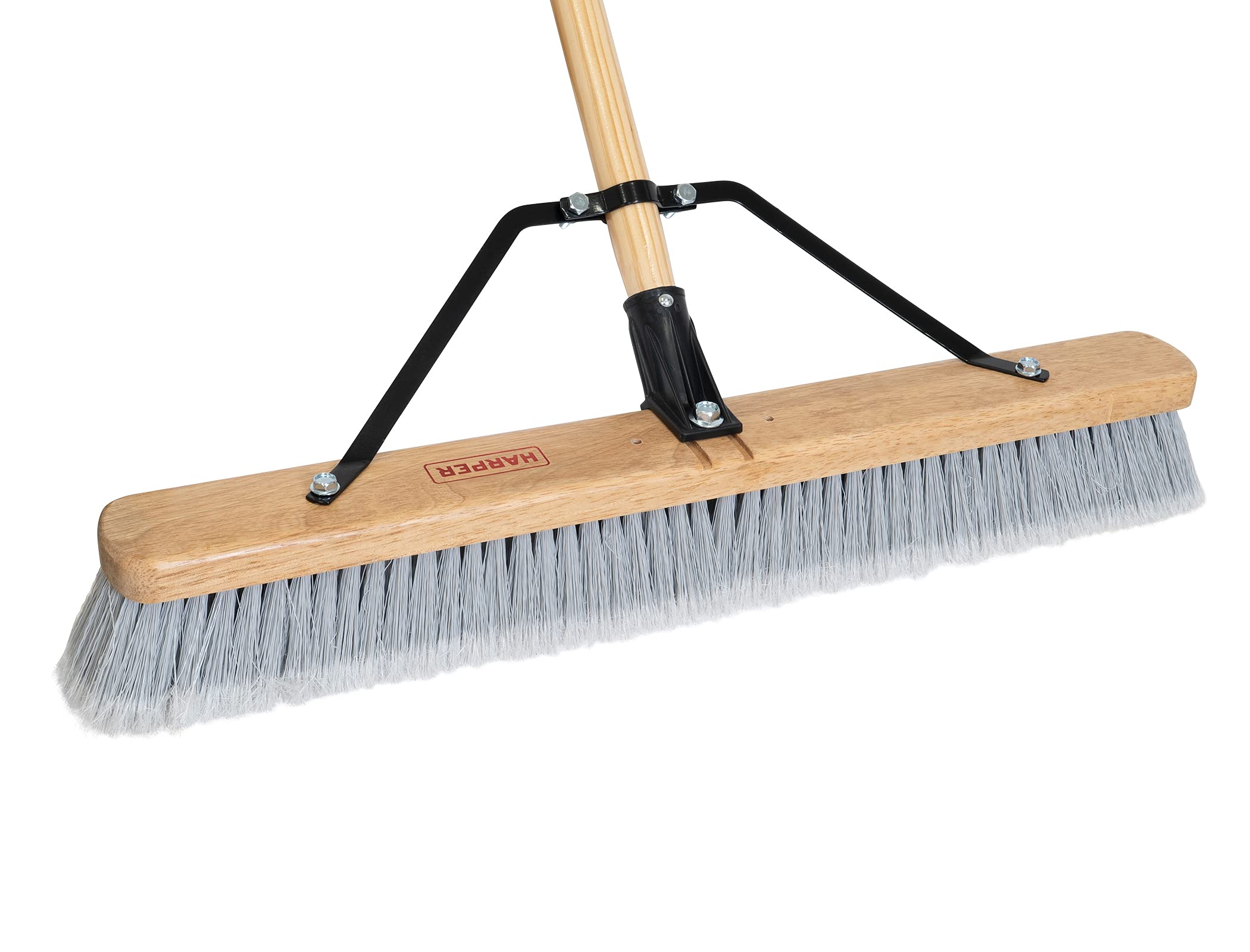 Harper 20201043 24 in. Indoor Smooth-Surface Push Broom with Flagged Bristles, Sand, Saw Dust, Wood Shavings and Pet Hair