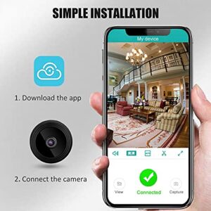 Mini Hidden Spy Camera Wireless Security WiFi Small IP Cameras Smart Home Night Virsion Magnetic Camcorder Surveillance,Built-in Battery, APP Real-time View,Indoor Outdoor Cameras, 150°Wide Angle