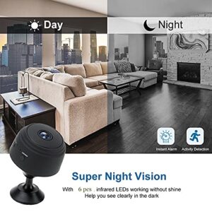 Mini Hidden Spy Camera Wireless Security WiFi Small IP Cameras Smart Home Night Virsion Magnetic Camcorder Surveillance,Built-in Battery, APP Real-time View,Indoor Outdoor Cameras, 150°Wide Angle