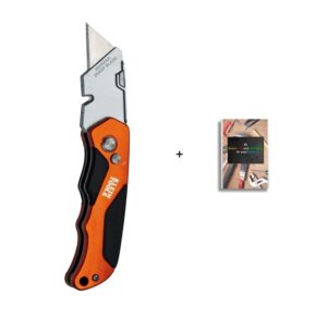 good choice klein tools 44131 folding utility knife, heavy duty, triple ground blades stay sharp, pocket clip + e-book, multi