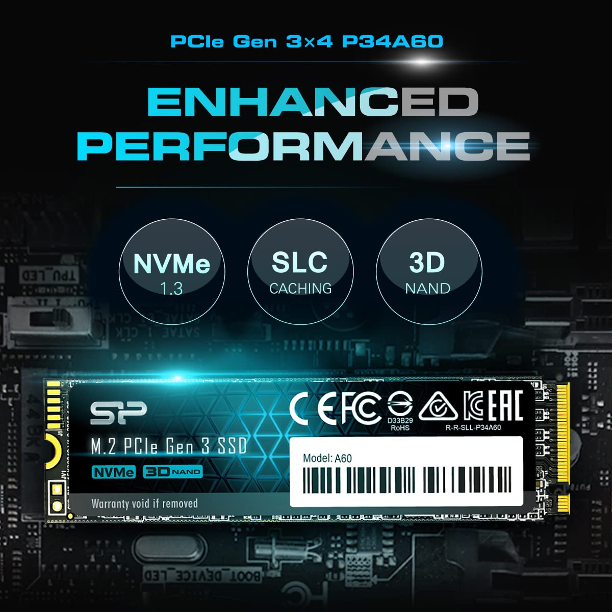 Silicon Power 128GB NVMe M.2 PCIe Gen3x4 2280 SSD (SP128GBP34A60M28)