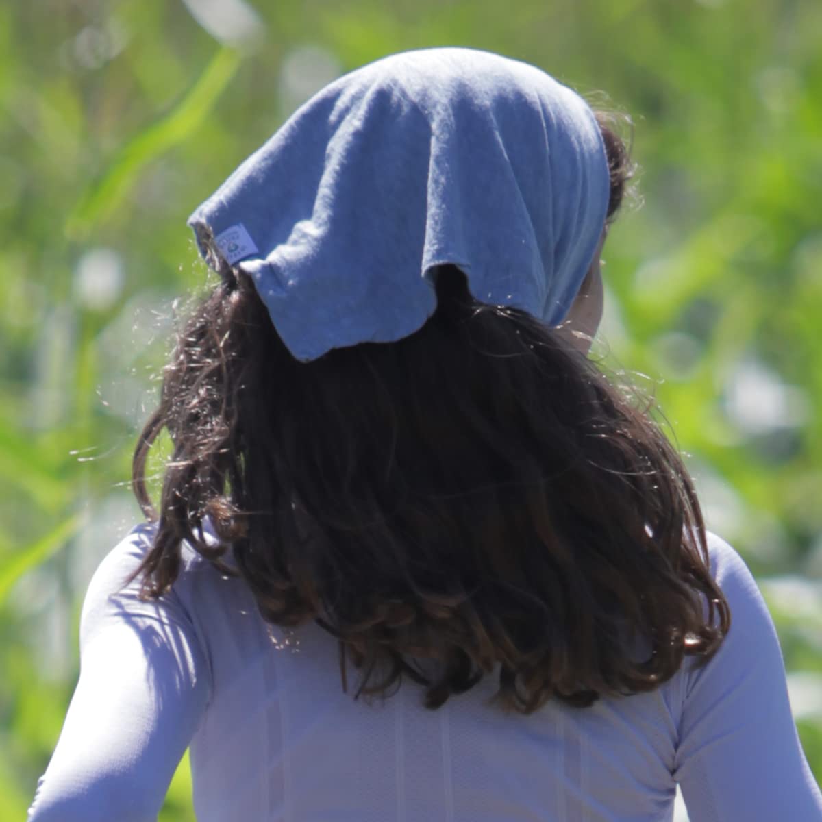 Pang Wangle Bug Repellent Bandana with Odorless Insect Shield® Technology, Eco-Friendly Recycled Cotton Made in The USA, Perfect for Gardening, Hiking, or Just Enjoying The Outdoors (Faded Denim)
