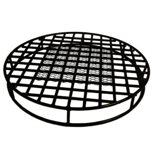 simond store fire pit grate, 29.5-inch round heavy-duty steel firewood grate with ember catcher, legs & support ring for outdoor fire pits, camping, picnic & gatherings black