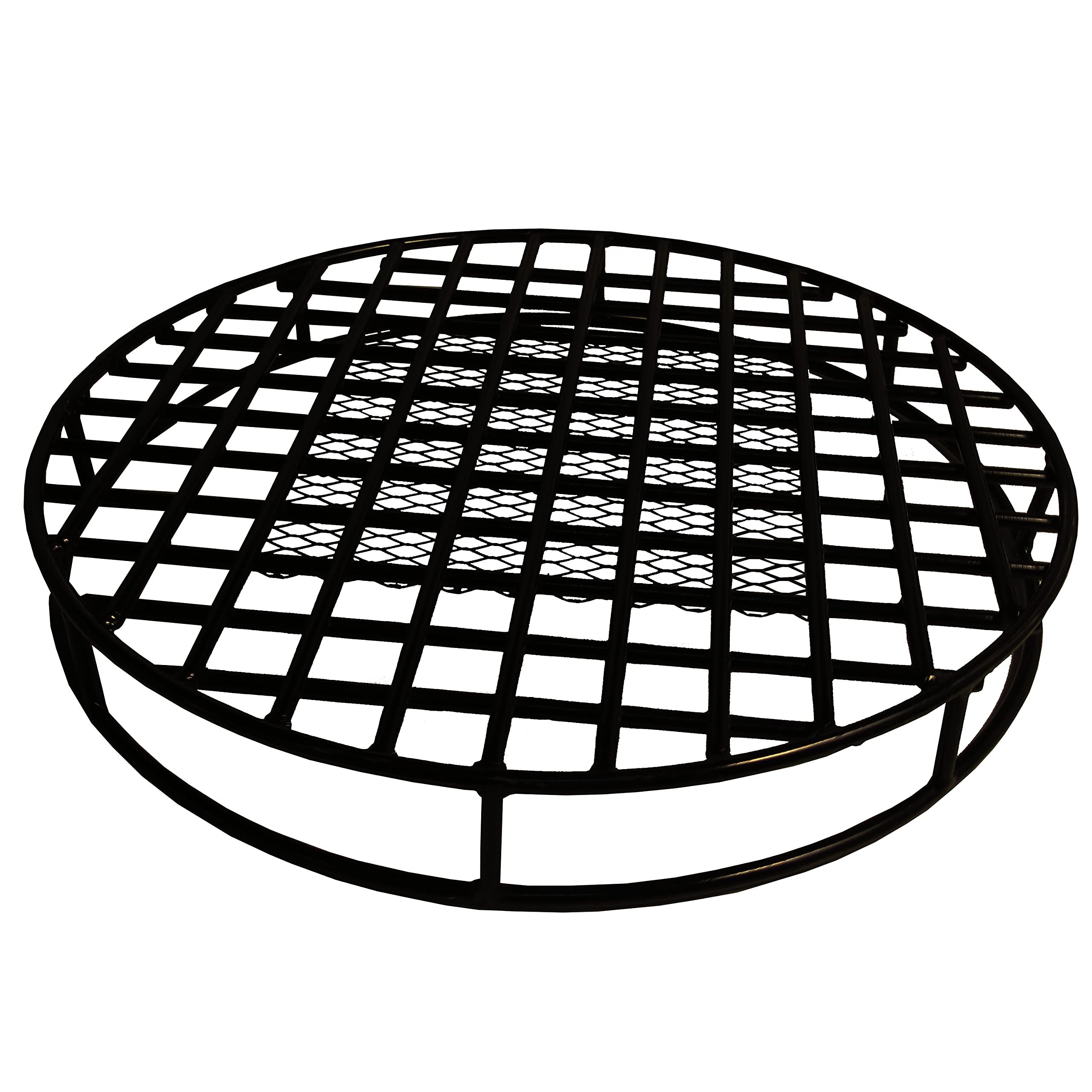 Simond Store Fire Pit Grate, 29.5-Inch Round Heavy-Duty Steel Firewood Grate with Ember Catcher, Legs & Support Ring for Outdoor Fire Pits, Camping, Picnic & Gatherings Black