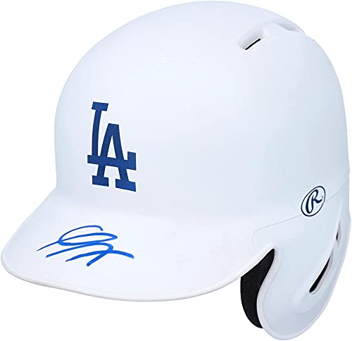 Gavin Lux Los Angeles Dodgers Autographed Matte White Mini Batting Helmet - Autographed MLB Helmets