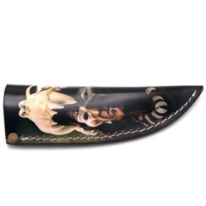 CK-703 Real Leather Sheath for Hunting Blades and Knife Making Supplies with Printed Images