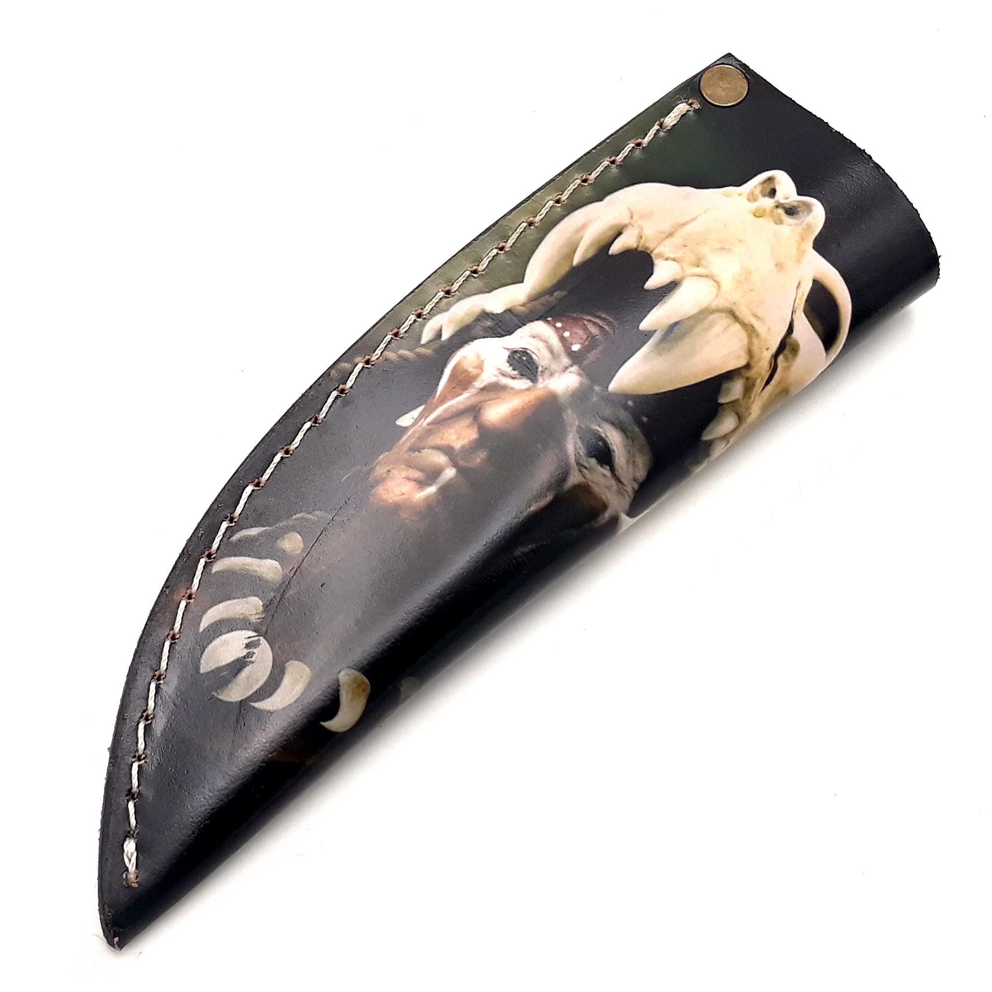 CK-703 Real Leather Sheath for Hunting Blades and Knife Making Supplies with Printed Images