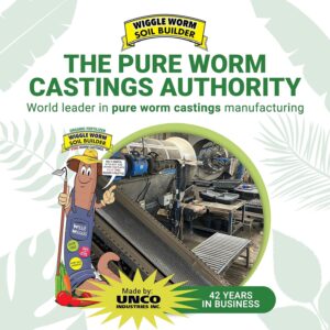 Wiggle Worm 100% Pure Organic Worm Castings, 30 Pounds - Organic Fertilizer for Houseplants, Vegetables, and More – OMRI-Listed Earthworm Castings to Help Improve Soil Fertility and Aeration