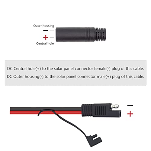 Billion wealth 3.3Feet / 1M DC8mm Female to SAE Connector Perfectly Compatible with Solar Panel RV Solar Plug