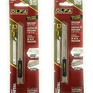 O L F A 5018 SVR-1 9mm Stainless Steel Slide-Lock Utility Knife (2 PACK)