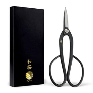 wazakura yasugi steel made in japan ashinaga bonsai scissors 8.2 in (210 mm), pruning shears, japanese gardening tools - yasugi steel ashinaga