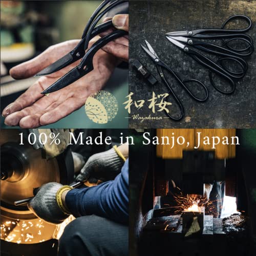 Wazakura Yasugi Steel Made in Japan Ashinaga Bonsai Scissors 8.2 in (210 mm), Pruning Shears, Japanese Gardening Tools - Yasugi Steel Ashinaga