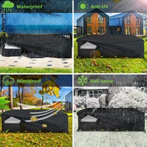 Patio Furniture Covers, Outdoor Furniture Cover Waterproof, 600D Outdoor Table and Chairs Set Cover, 126"L×64"W×28"H Rectangular Outdoor Sectional Cover