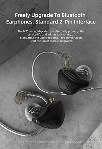 KZ ZEX Earbuds 1 electrostatic + 1 Dynamic Earphone in Ear Monitor Headphone with Detachable Cables Suitable for Audio Engineer, Musician (Rose Gold, Without Mic)