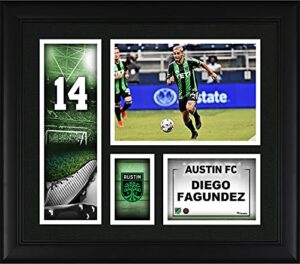 diego fagundez austin fc framed 15" x 17" player core collage - soccer plaques and collages
