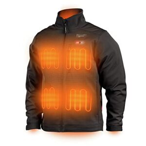 milwaukee 204b-21l m12 toughshell lithium-ion cordless heated jacket (3 ah) - large, black