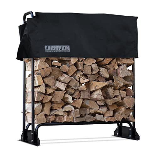 Champion Power Equipment 201163 48-Inch Firewood Heavy Duty Wood Log Rack, Weather Resistant Cover Included