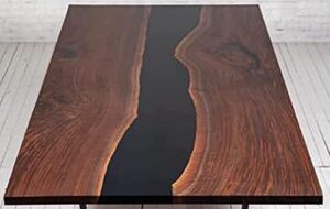epoxy table live edge wooden table epoxy resin river table natural wood dining table natural epoxy table resin table, piece of conversation