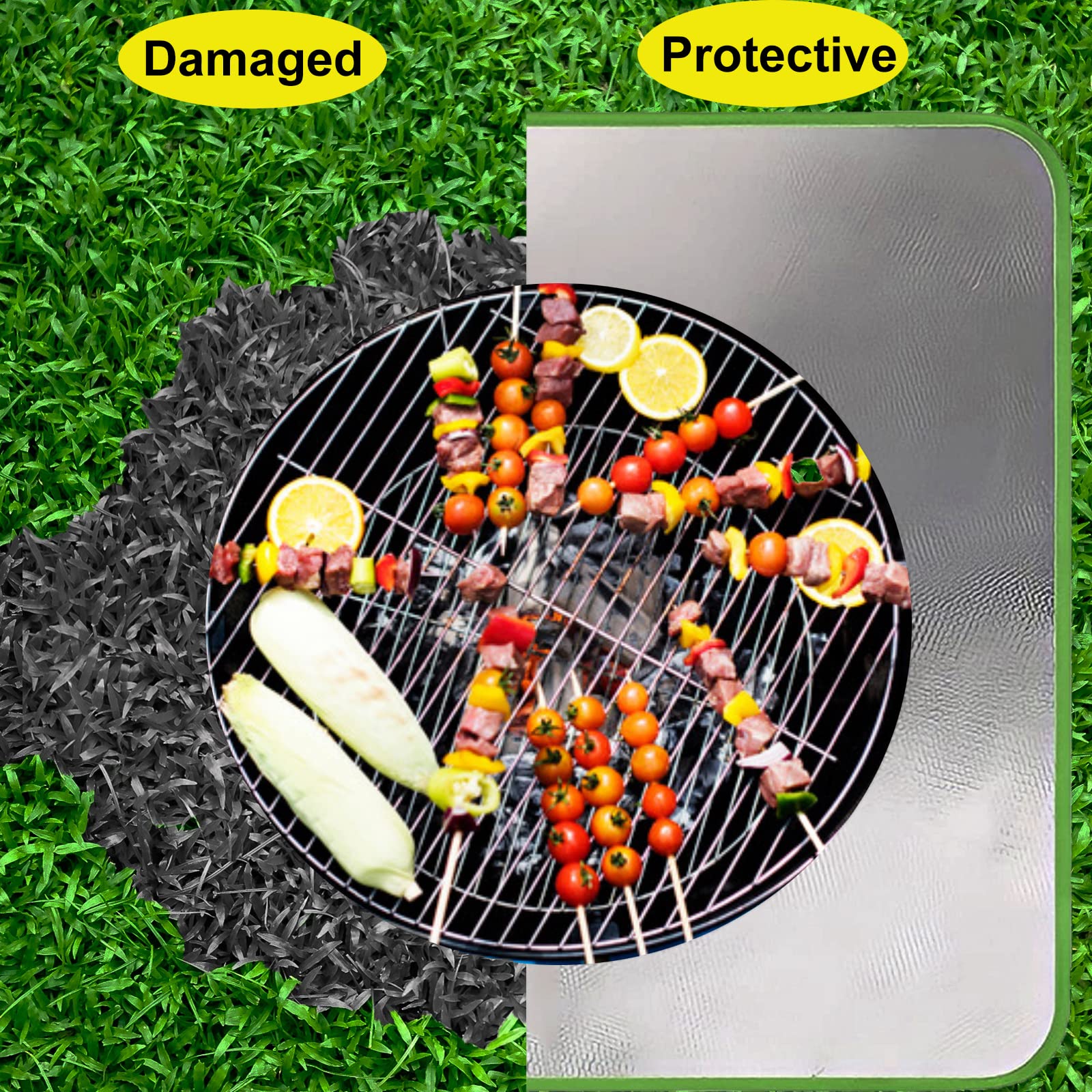 Fire Pit Mat Square, 39" Barbecue Mat for Under Grill, Heat-Resistant Fireproof Mat for Outdoor Smoking and Camping, Protect The Deck, Patio, Lawn from Exploding Embers