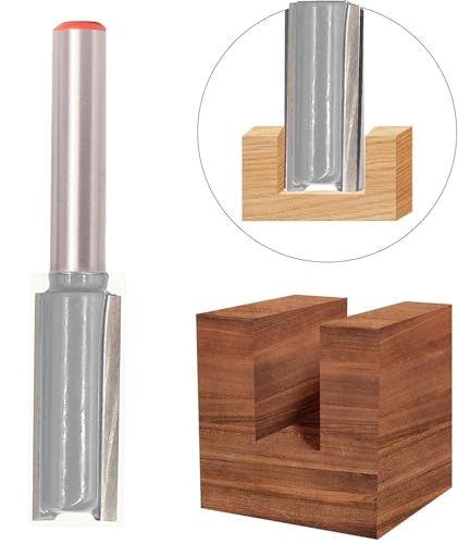 7Pcs Straight Router Bit Set 1/4 Inch Shank, Carbide Tipped Double Flute Straight Cut Router Bits, Straight Bit for Dado Trimming Cutter, Cut Dia 1/8",5/32", 3/16",1/4",5/16",3/8",1/2"