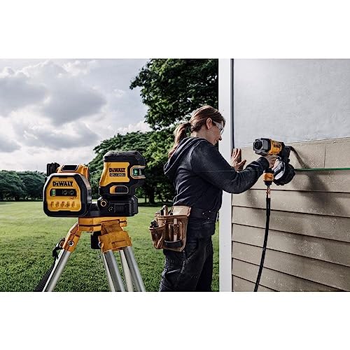 DEWALT 20V/12V MAX Laser Level Kit, Cross Line Laser and 5 Spot Laser, Green (DCLE34520G)