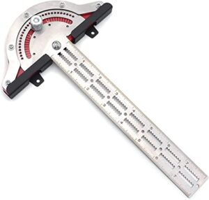 httmt- 13" woodworker edge ruler 0-70°adjustable protractor angle finder two arm carpentry ruler measure layout tool [p/n: et-tool041-15-raw]…