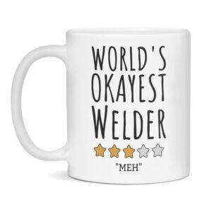 world's okayest welder mug welder mugs, 11-ounce white