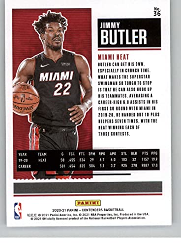2020-21 Panini Contenders Season Ticket #36 Jimmy Butler Miami Heat NBA Basketball Trading Card
