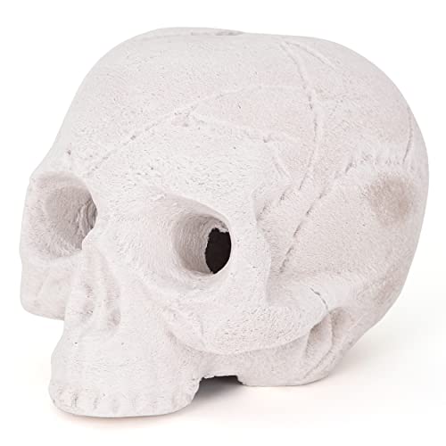 Blue Ridge Brand Ceramic Skull Fire Logs - Fire Pit Skulls - Ceramic Skull Logs - Skeleton Head/Skull Decor for Outdoor Fire Pits (1, White - Large)