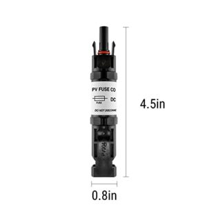 Newpowa Solar Panel in-line 10A/15A/20A Fuse Holder Phtotovoltaic Connectors 1000V IP67 Waterproof for Off-Grid, Grid-tie System (10A)