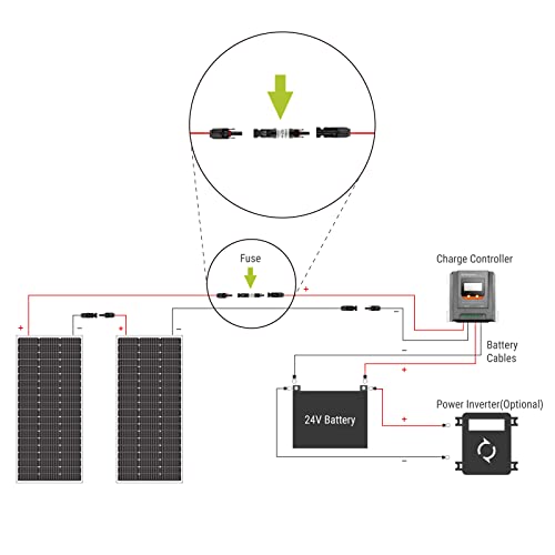 Newpowa Solar Panel in-line 10A/15A/20A Fuse Holder Phtotovoltaic Connectors 1000V IP67 Waterproof for Off-Grid, Grid-tie System (10A)