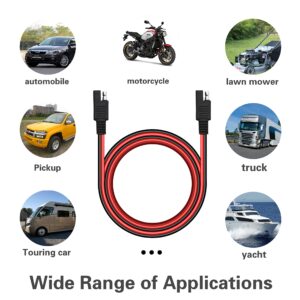 YACSEJAO SAE to SAE Extension Cable 4.9 Feet 18AWG Heavy Duty Wire Harness for Solar Panel Battery Tender Motorcycle Cars Tractor and More