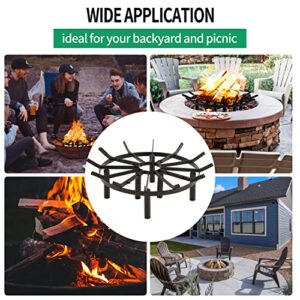 28in Fire Grate Log Grate, Round Spider Wagon Wheel Firewood Grates, Heavy Duty Fire Pit Grate for Outdoor Campfire, Hearth Wood Stove and Outdoor Camping Fire Pit Black