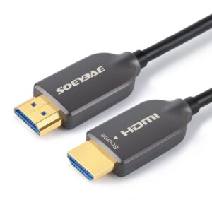 soeybae 4k fiber optic hdmi cable 150ft/50m hdmi cable 2.0 supports 4k@60hz, 18gbps, 4:4:4, arc, 3d, for tv lcd laptop ps3 ps4